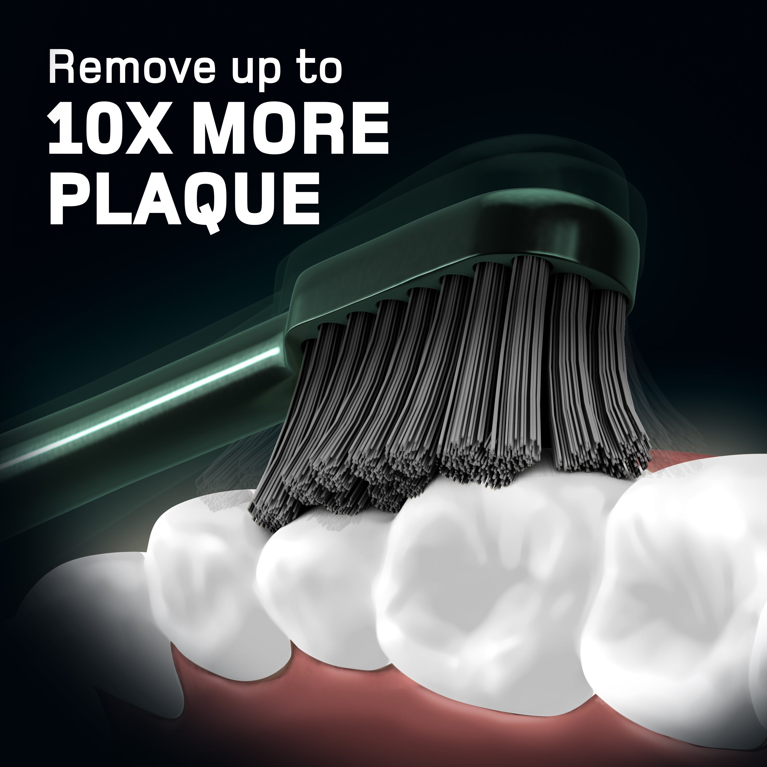 Wagner & Stern ultrasonic whitening Electric Toothbrush with 8 Charcoal Black Brush Heads. for Fresh Breath & Healthy Smile. (Green)