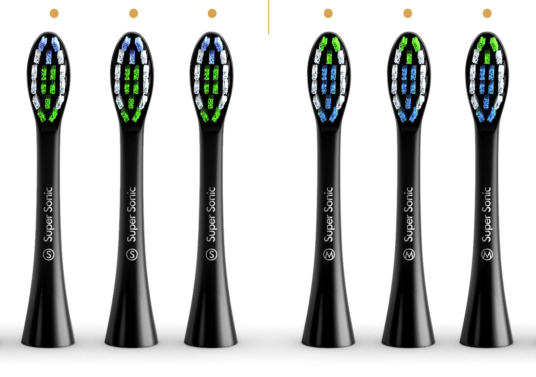 Replacement Brush Heads for Wagner & Stern and Wagner Switzerland toothbrushes.Whiten+ Edition, WT8800 Series and Duette series only. (Black)