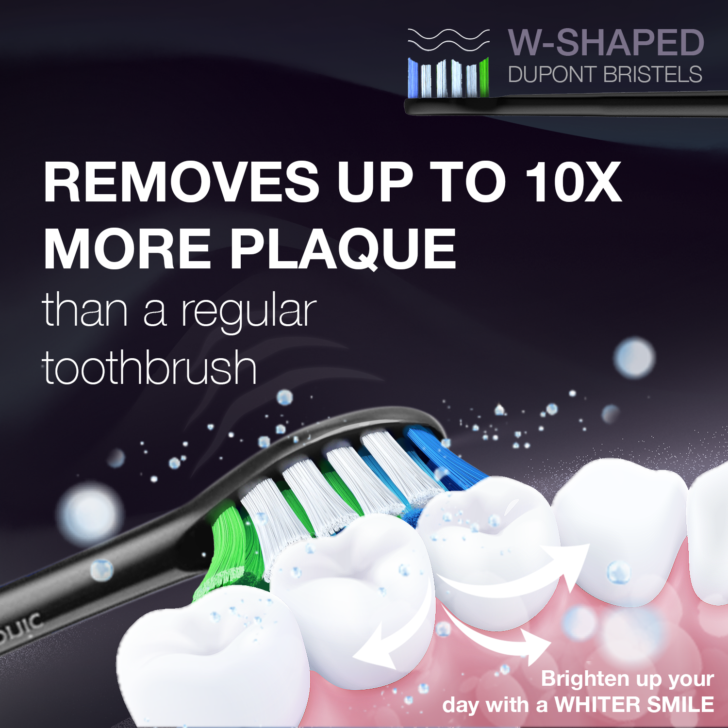 Wagner Stern WHITEN+ Edition. Smart Electric Toothbrush with Pressure Sensor. 5 Modes, 3 Intensity Levels, 8 Dupont Bristles, Premium Travel Case.