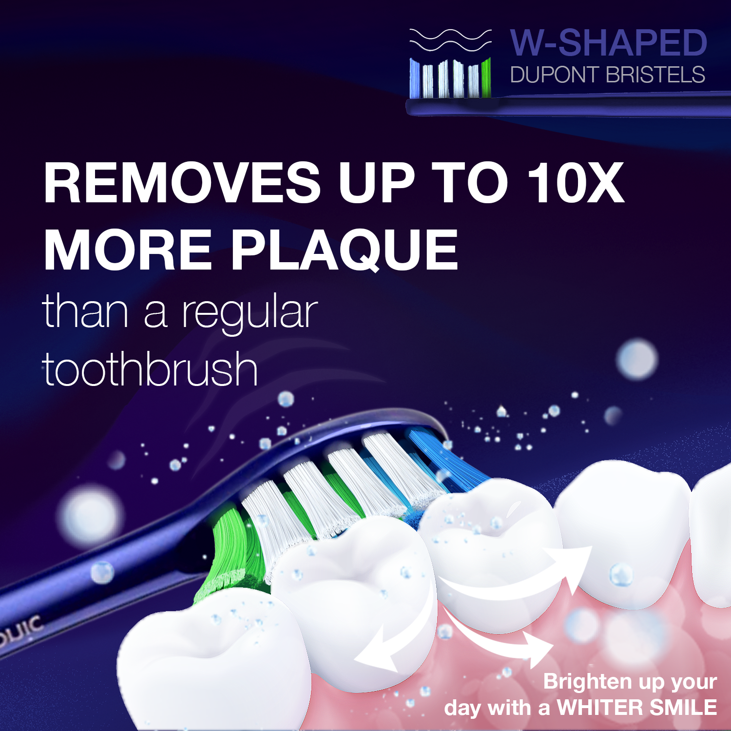 Wagner Stern WHITEN+ Edition. Smart Electric Toothbrush with Pressure Sensor. 5 Modes, 3 Intensity Levels, 8 Dupont Bristles, Premium Travel Case.