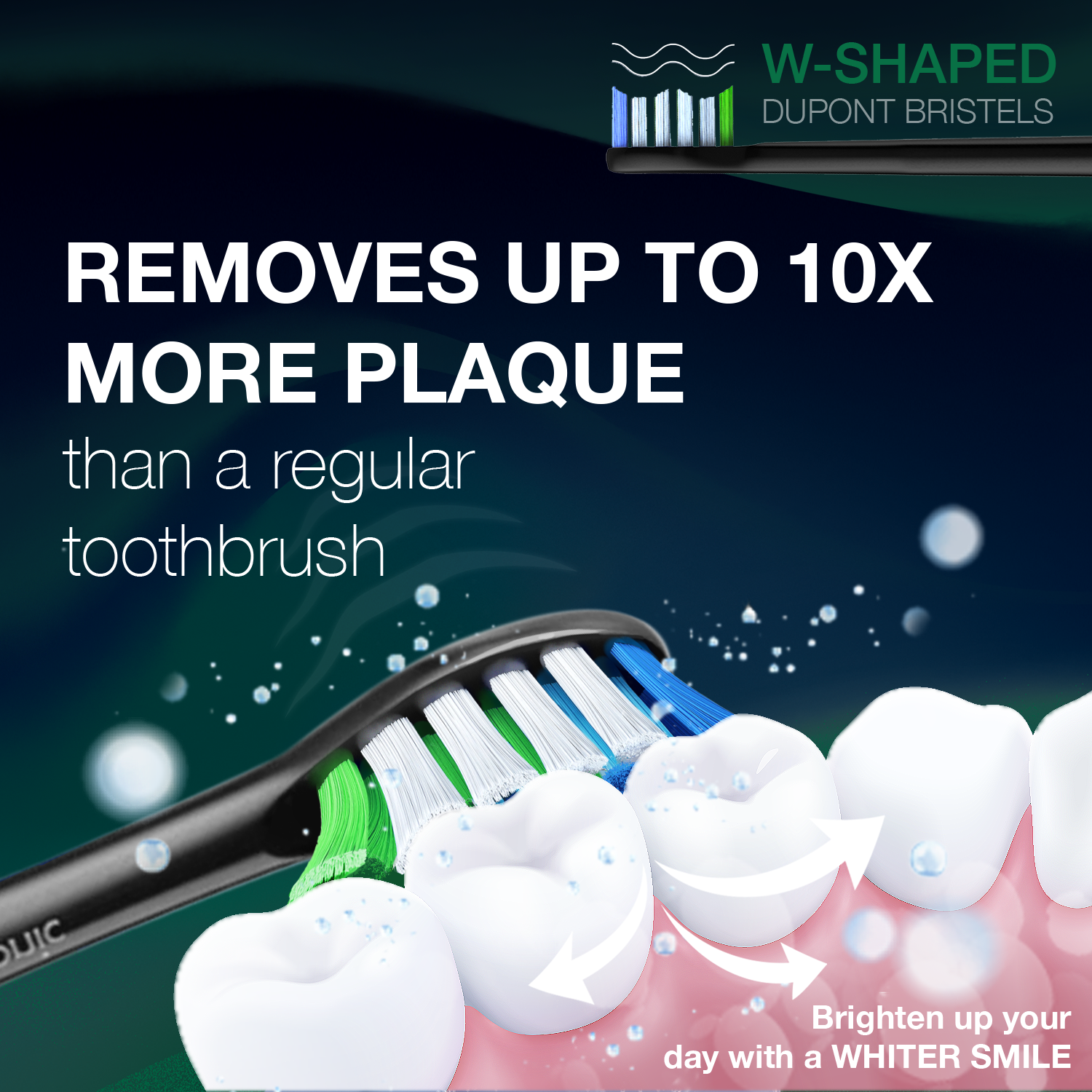 Wagner Stern WHITEN+ Edition. Smart Electric Toothbrush with Pressure Sensor. 5 Modes, 3 Intensity Levels, 8 Dupont Bristles, Premium Travel Case.