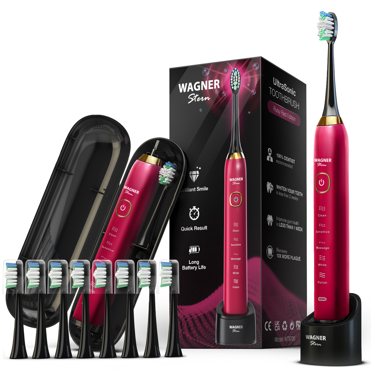 Wagner Stern the Ruby Red Edition ultrasonic whitening toothbrush 5 br