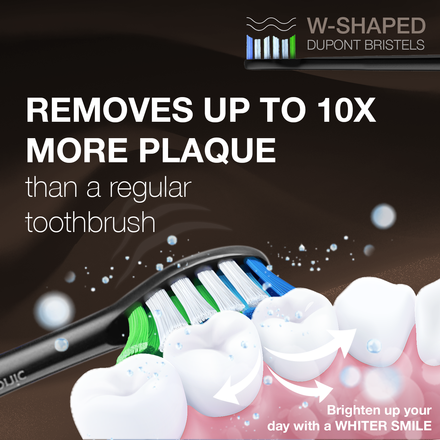 Wagner Stern IntelliBrush Series Whitening Toothbrush with Pressure Sensor, 4 Modes, 3 intensities, 8 Soft Brush Heads, and a Luxury Travel case.