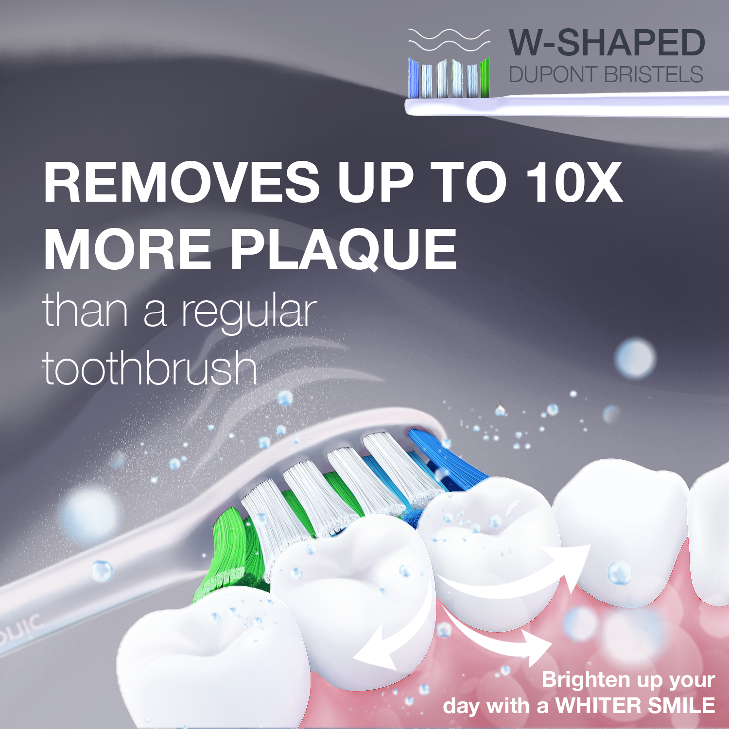 Wagner Stern IntelliBrush Series Whitening Toothbrush with Pressure Sensor, 4 Modes, 3 intensities, 8 Soft Brush Heads, and a Luxury Travel case.