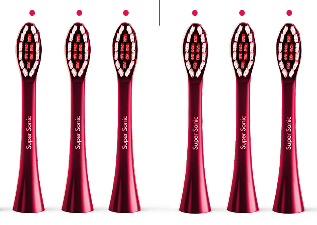 Replacement Brush Heads for Wagner & Stern and Wagner Switzerland toothbrushes.Whiten+ Edition, WT8800 Series and Duette series only. (Burgundy)